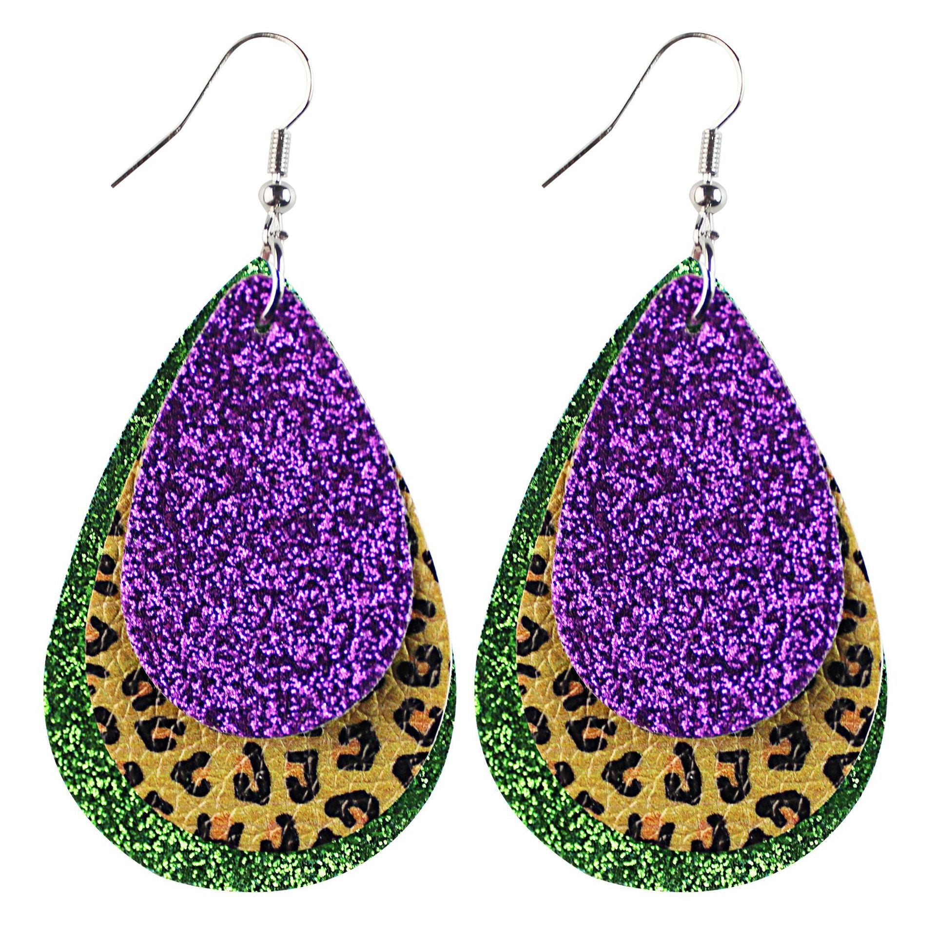 Aretes De Cuero De Hojas De Pascua al por mayor